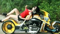 pic for Girl On Yellow Bike 